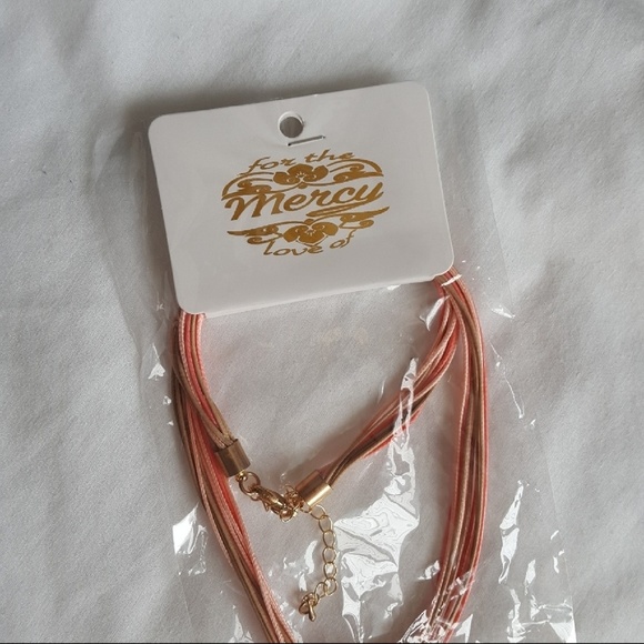 《Love Of Mercy》Pink•Goldtone•Feather Strand Lariat - Picture 3 of 4